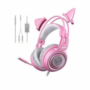 SOMIC G951s Pink Stereo Gaming Headset with Mic for PS4,Xbox,PC,Mobile Phone,3.5